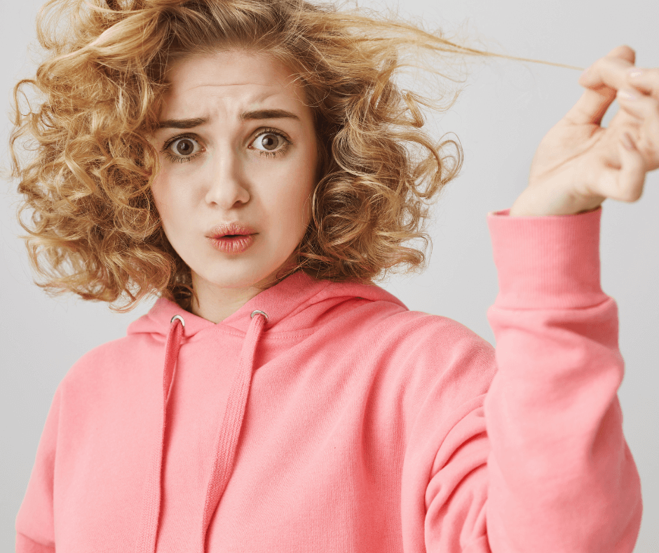 upset girl complaining bad haircut