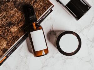 Skincare products in order