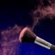 Setting powder and makeup brush for a long-lasting, flawless finish