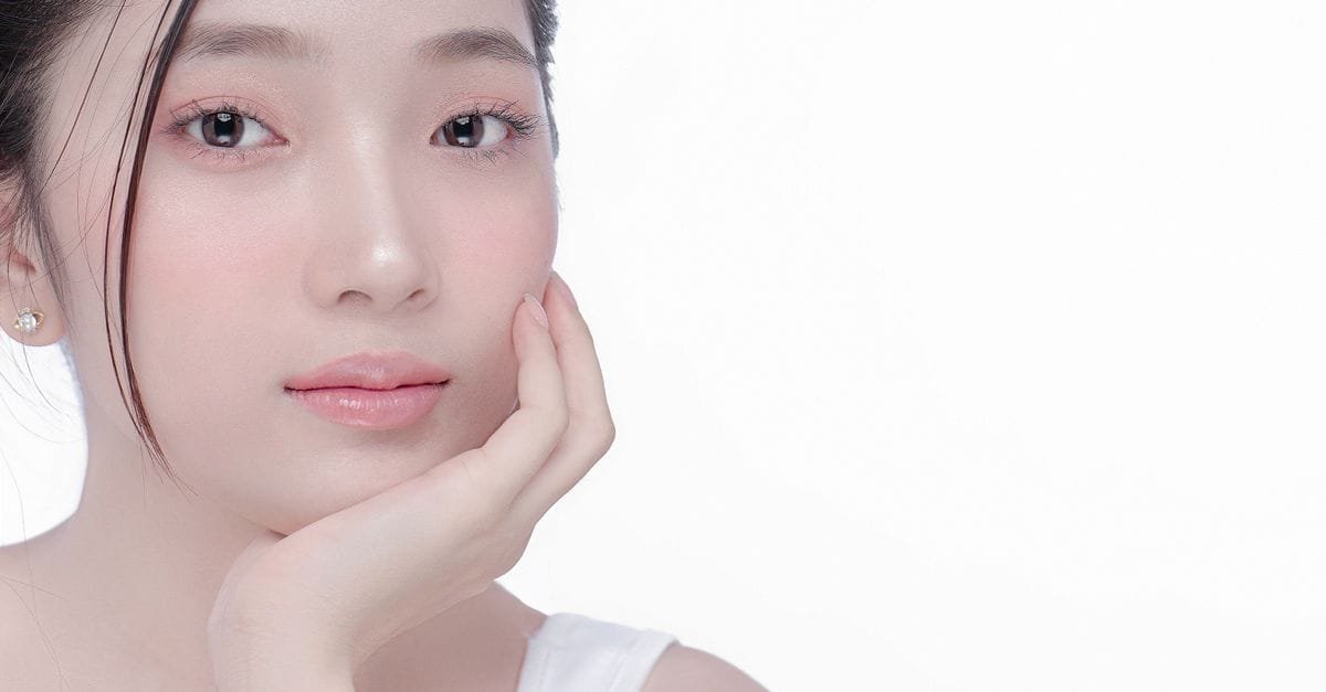 A woman with fresh, natural-looking skin