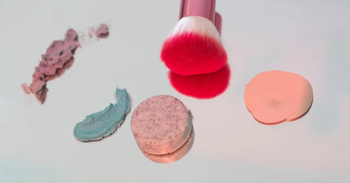 Cream blush swatches in pastel tones